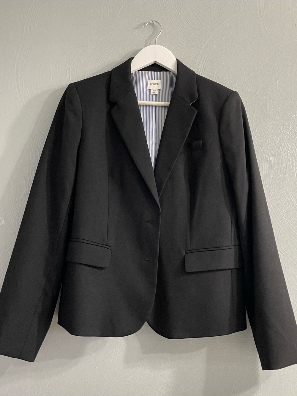 JCrew Original Schoolboy Blazer gold buttons black size 12 preppy office# AZ565 - Picture 4 of 14